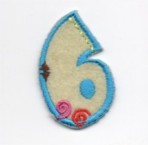 Number Patch Motif Assorted Colours: Number 6