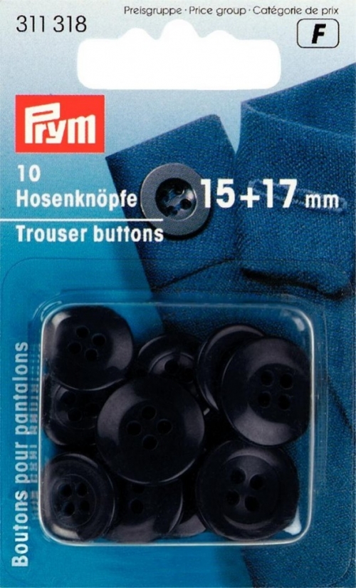 Prym Round Trouser Buttons Navy Blue