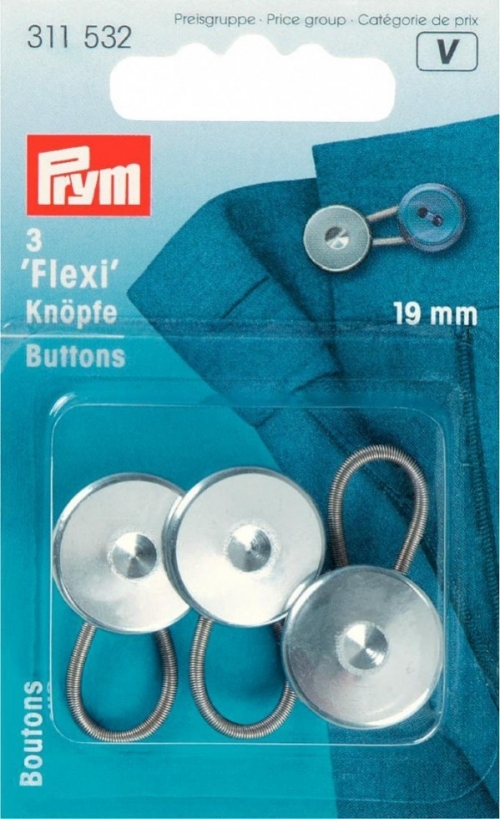 Prym Extender Flexi Buttons Silver