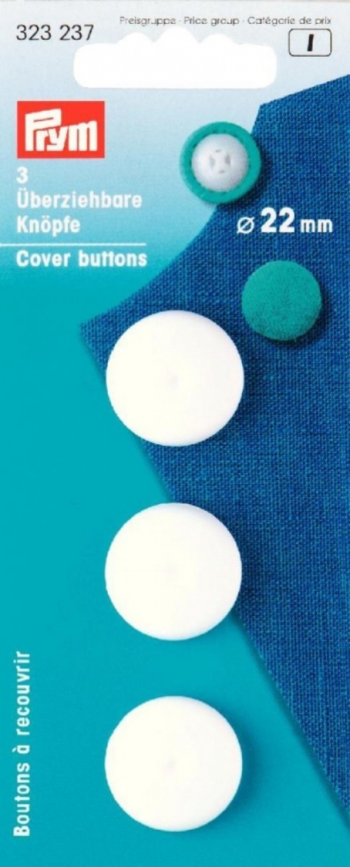 Prym Plastic Cover Buttons White