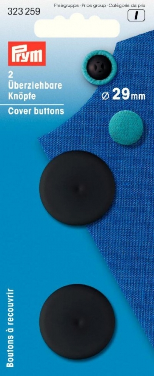 Prym Plastic Cover Buttons Black
