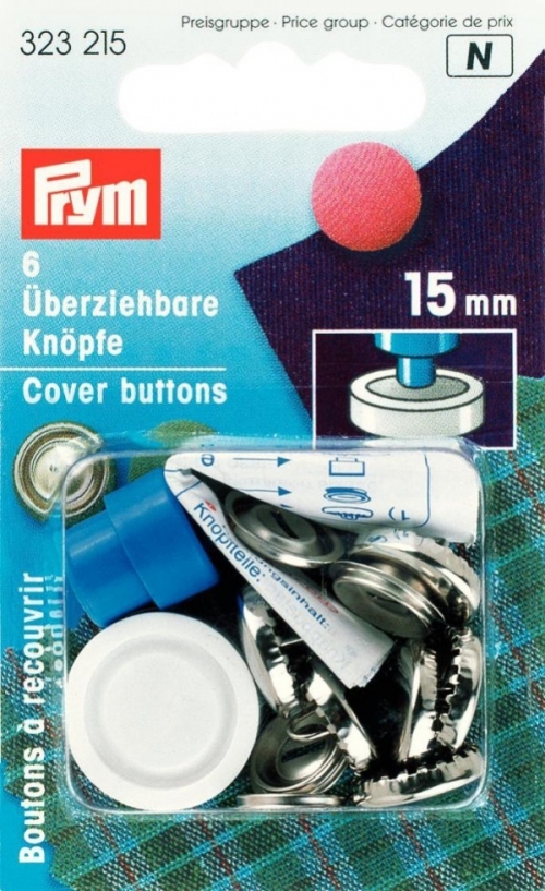 Prym Cover Buttons With Tool Gold/Silver