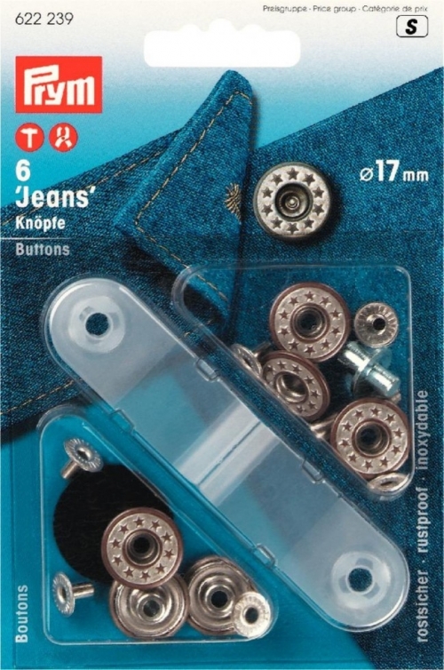 Prym Jeans Buttons Antique Brass