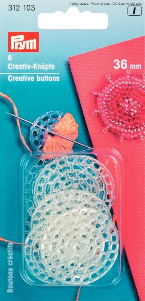 Prym Creative Plastic Buttons Transparent