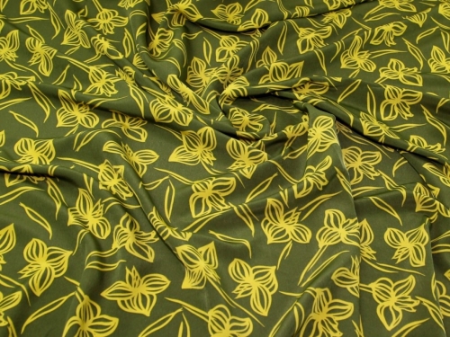 John Louden Peachskin Crepe Fabric Olive