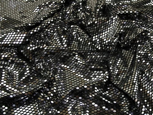 Minerva Core Range Sequin Stretch Knit Fabric Silver