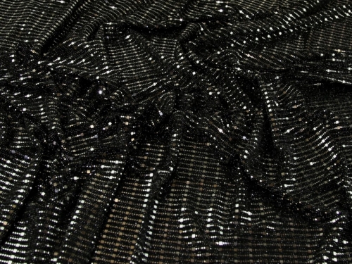 Deadstock Sequin Stretch Knit Fabric Silver