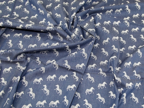 Deadstock Cotton Chambray Fabric Blue