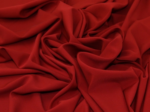 Deadstock Stretch Woven Polyester Suiting Fabric Dark Red