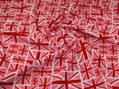 Polar Fleece Fabric Pink & Red