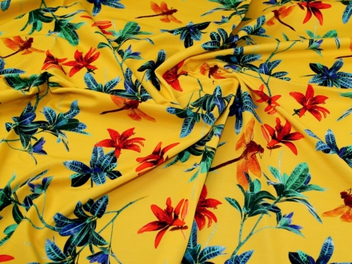 John Louden Cotton Jersey Stretch Knit Fabric Yellow