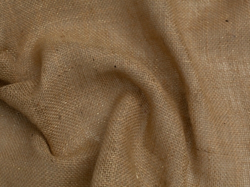 Minerva Core Range Lurex Glitter Hessian Jute Fabric Natural
