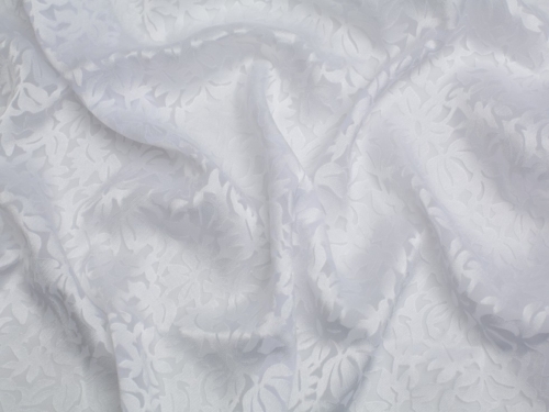 Minerva Core Range Athena Burn Out Sheer Chiffon Fabric White