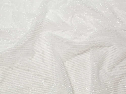 Breton Glitter Tulle Net Fabric Ivory