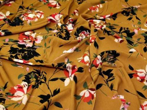John Kaldor Fernando Viscose Challis Fabric Gold