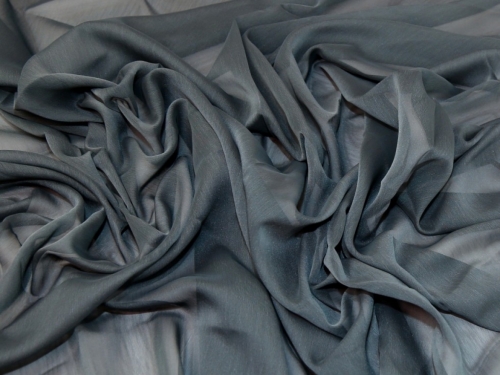 Minerva Core Range Gemini Crinkle Sheer Chiffon Fabric Gunmetal