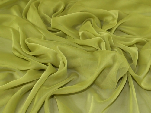 Minerva Core Range Gemini Crinkle Sheer Chiffon Fabric Lime