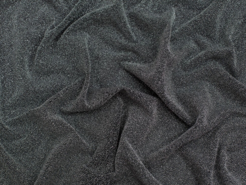 Minerva Core Range Glitz Metallic Textured Stretch Knit Fabric Black Silver