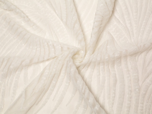 Minerva Core Range Gori Sequin Mesh Fabric Ivory