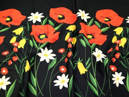 John Kaldor Ibrox Soft Crepe Fabric Red