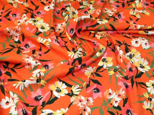 John Kaldor Ibrox Soft Crepe Fabric Orange