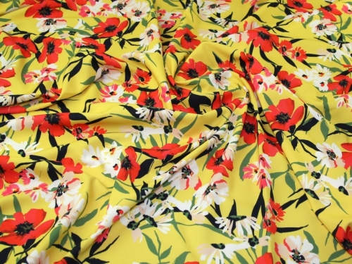 John Kaldor Ibrox Soft Crepe Fabric Yellow