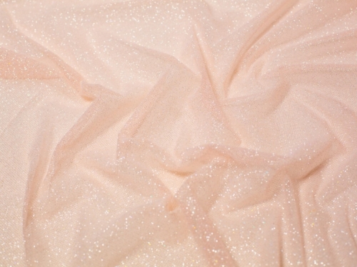 Minerva Core Range Shining Glitter Tulle Fabric Blush