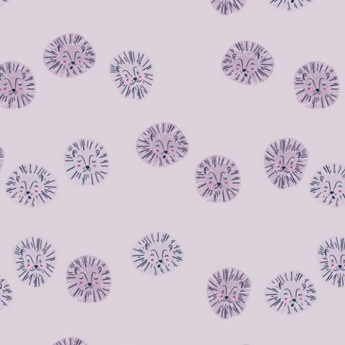 Art Gallery Fabrics Selva 100% Cotton Poplin Fabric Lush Lions Lilac