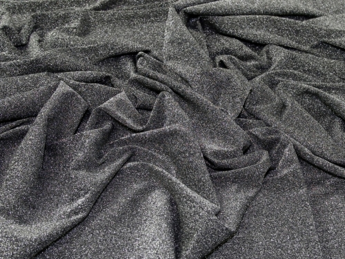 Deadstock Textured Stretch Knit Fabric Silver Lurex