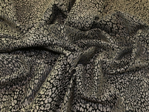 Deadstock Stretch Woven Brocade Fabric Gold