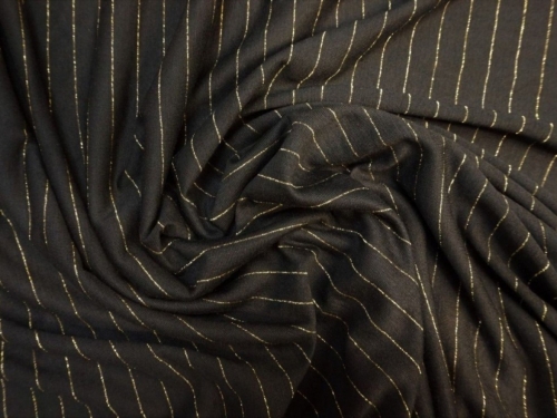 Lady McElroy Lurex Viscose Jersey Stretch Knit Fabric Black & Gold