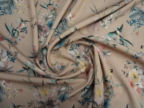Lady McElroy Loretta Stretch Woven Viscose Fabric Blush