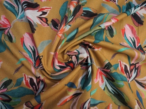 Lady McElroy Marlie Cotton Lawn Fabric Gold