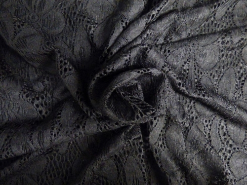 Lady McElroy Stretch Lace Fabric Black