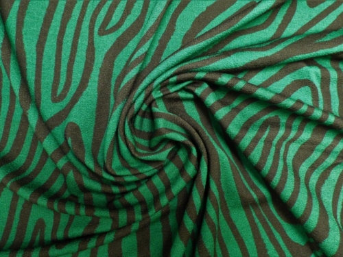 Lady McElroy Viscose Crepe Textured Stretch Knit Fabric Green