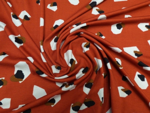 Lady McElroy Viscose Crepe Textured Stretch Knit Fabric Terracotta