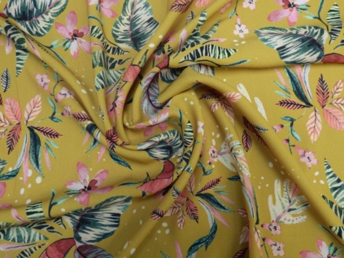 Lady McElroy Lena Crepe Fabric Gold