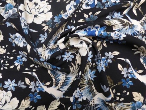 Lady McElroy Lena Crepe Fabric Blue