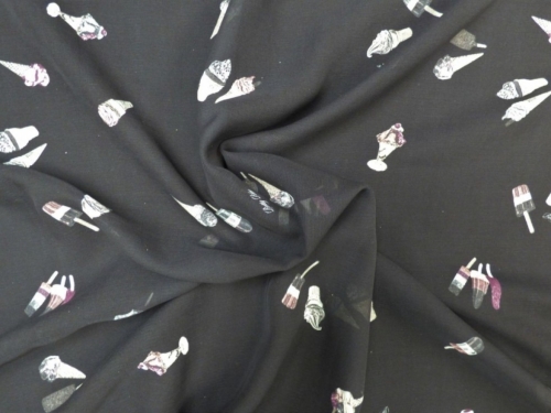 Lady McElroy Silk Chiffon Fabric Black