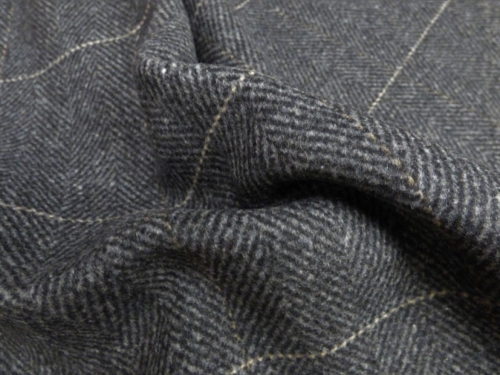 Lady McElroy Reversible Wool Coating Fabric Graphite