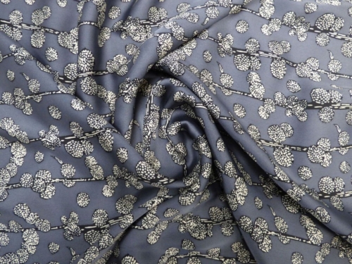 Lady McElroy Satin Crepe Fabric Slate Grey