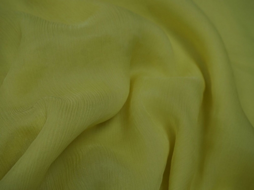 Lady McElroy Silk Crinkle Sheer Chiffon Fabric Canary Yellow