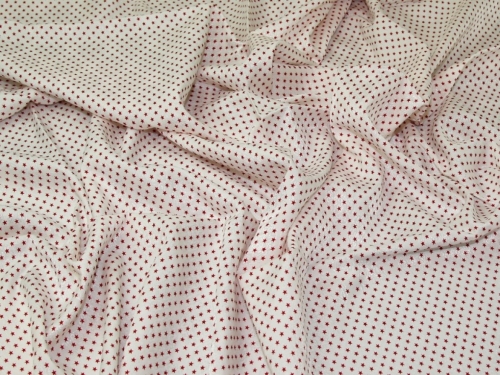 Deadstock Cotton Viscose Dobby Fabric Red