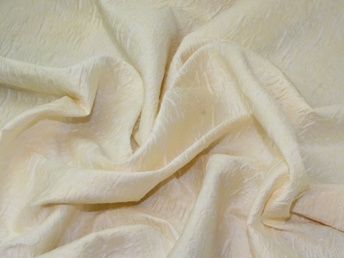 Deadstock Textured Woven Brocade Fabric Cream
