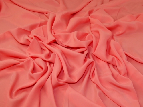 Deadstock Silk Acetate Crepe Fabric Coral Pink