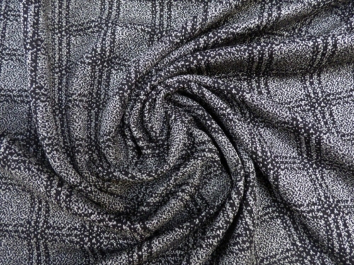 Lady McElroy Textured Stretch Knit Fabric Black & Grey