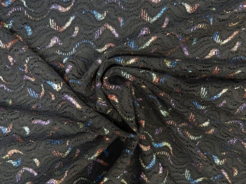 Lady McElroy Lurex Lace Fabric Black Multi