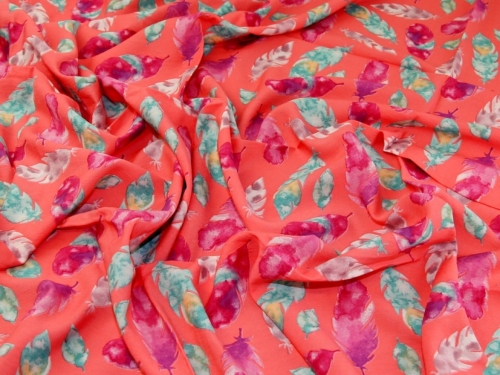 Deadstock Rayon Voile Fabric Coral