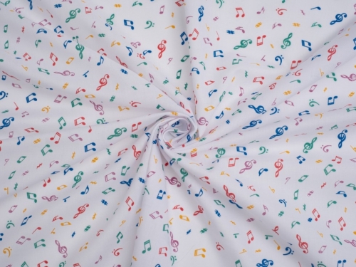 Printed Polycotton Fabric Multicoloured