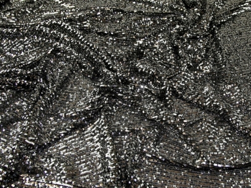 Deadstock Sequin Mesh Fabric Black & Silver